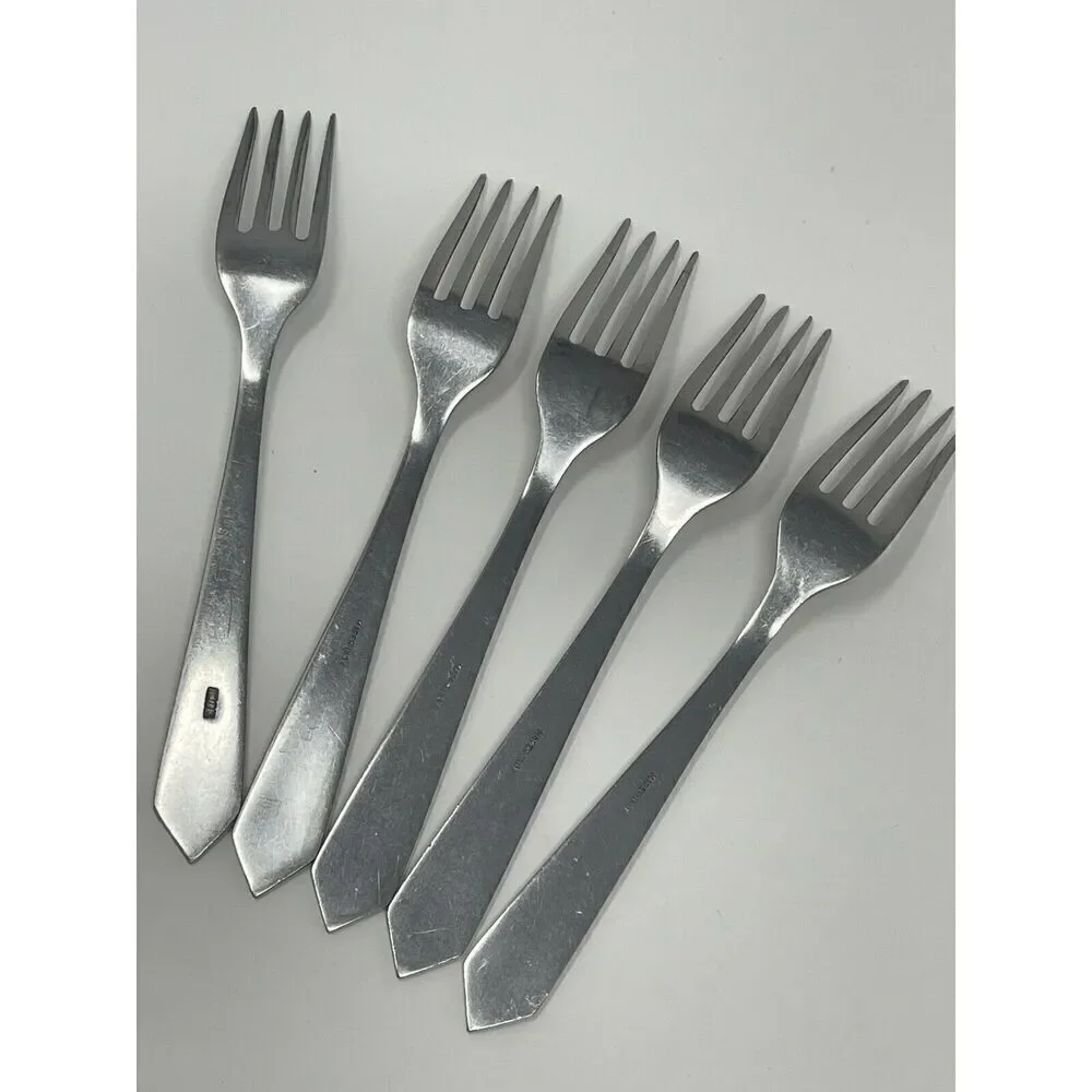 Maper-Inox Stainless Pointed Tip Handle Dinner Place Forks 7.75” Set Of 5 MCM